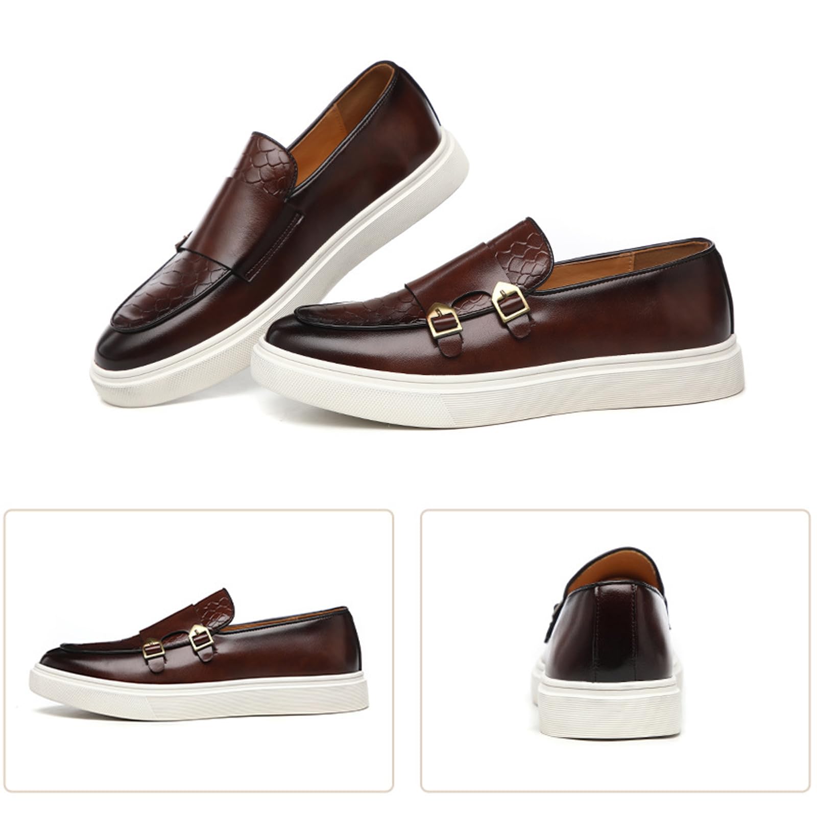 Men's Double Monk Strap Dress Sneakers