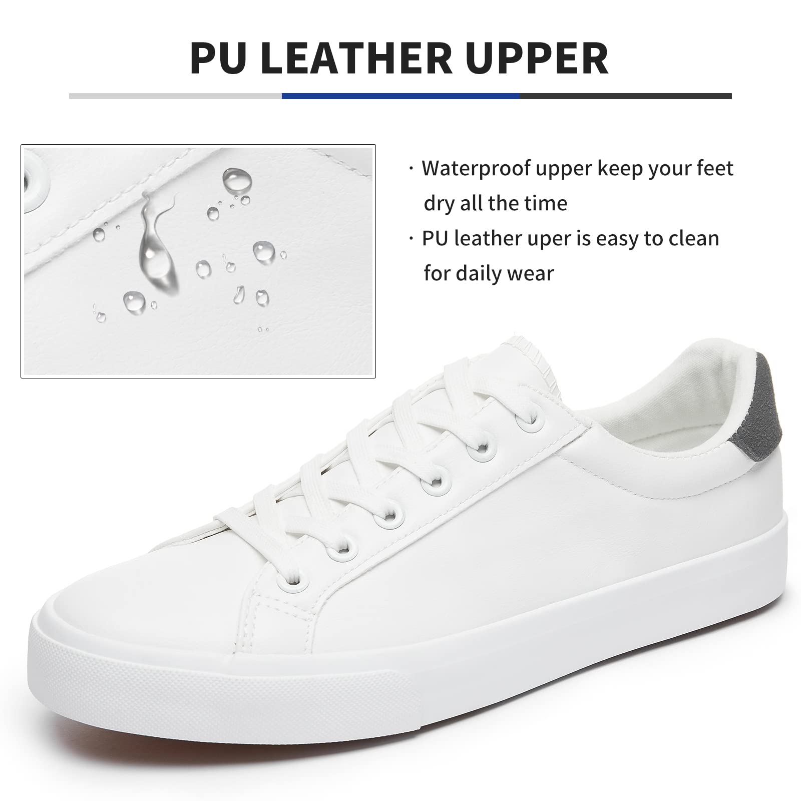 FRACORA Men's White Casual Sneakers