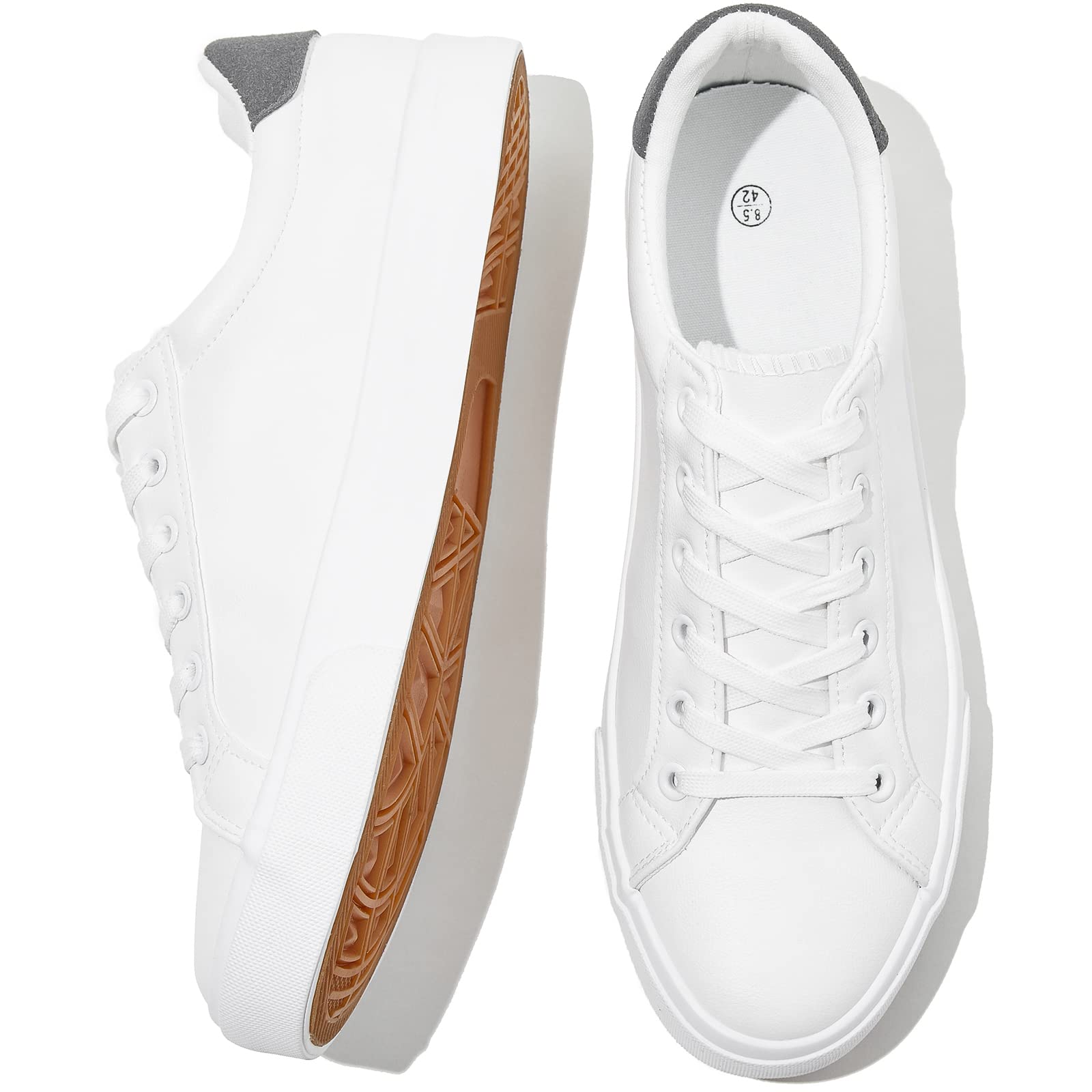FRACORA Men's White Casual Sneakers
