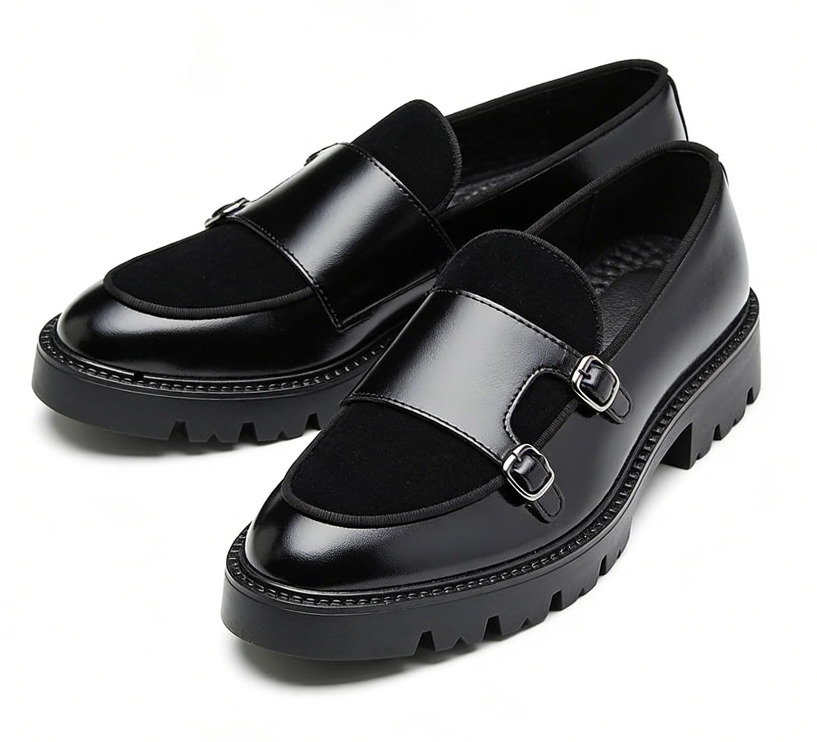 Men's Suede Monk Strap Loafers