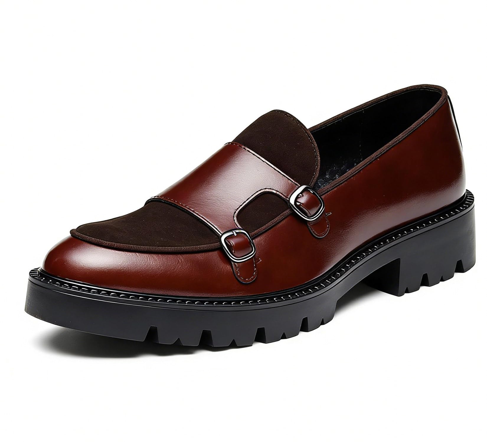 Men's Suede Monk Strap Loafers