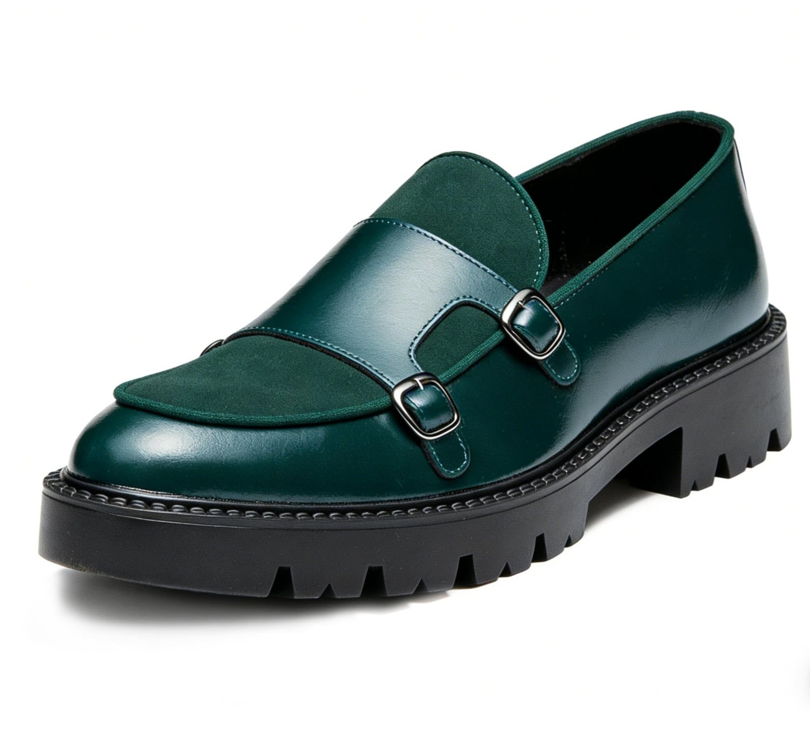 Men's Suede Monk Strap Loafers