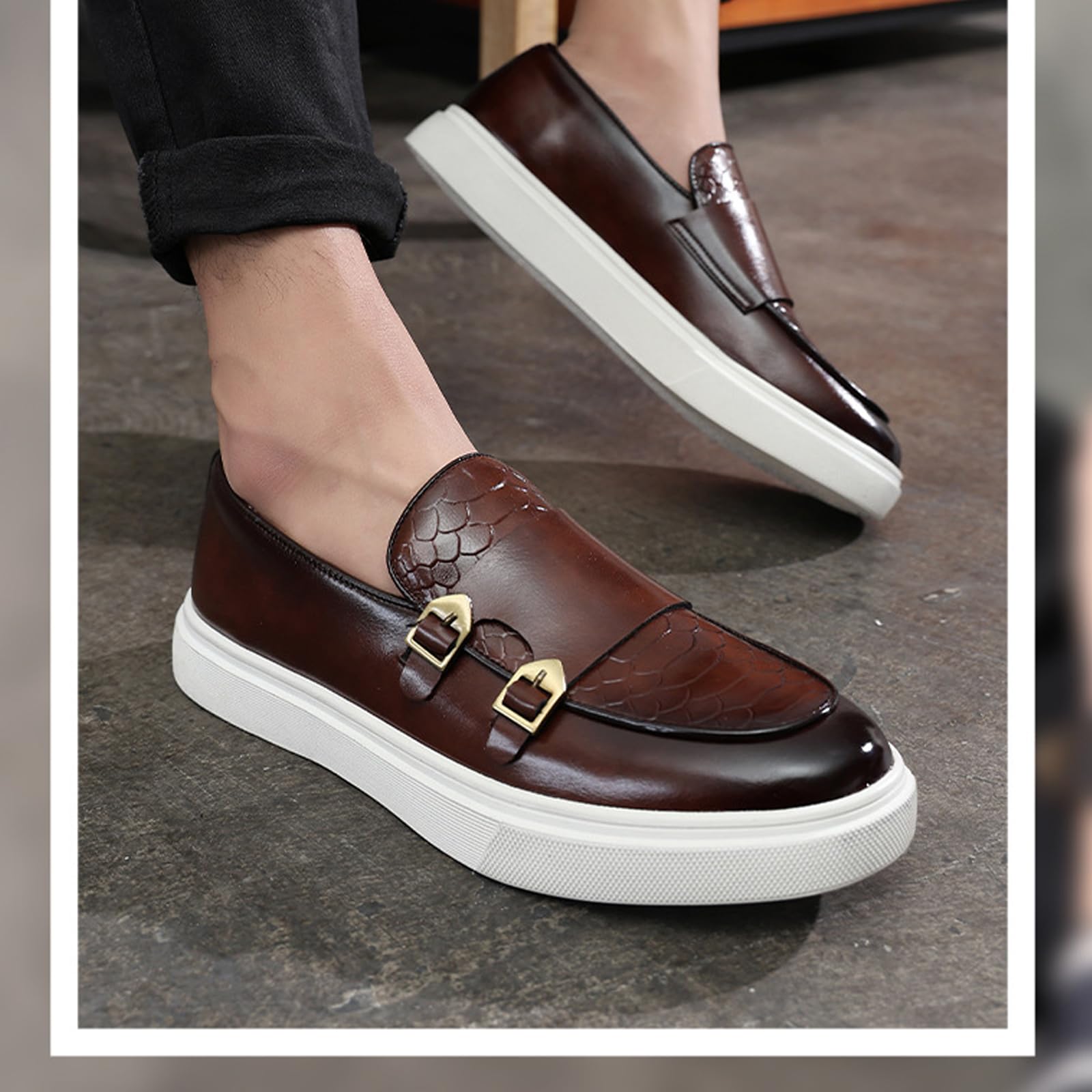 Men's Double Monk Strap Dress Sneakers