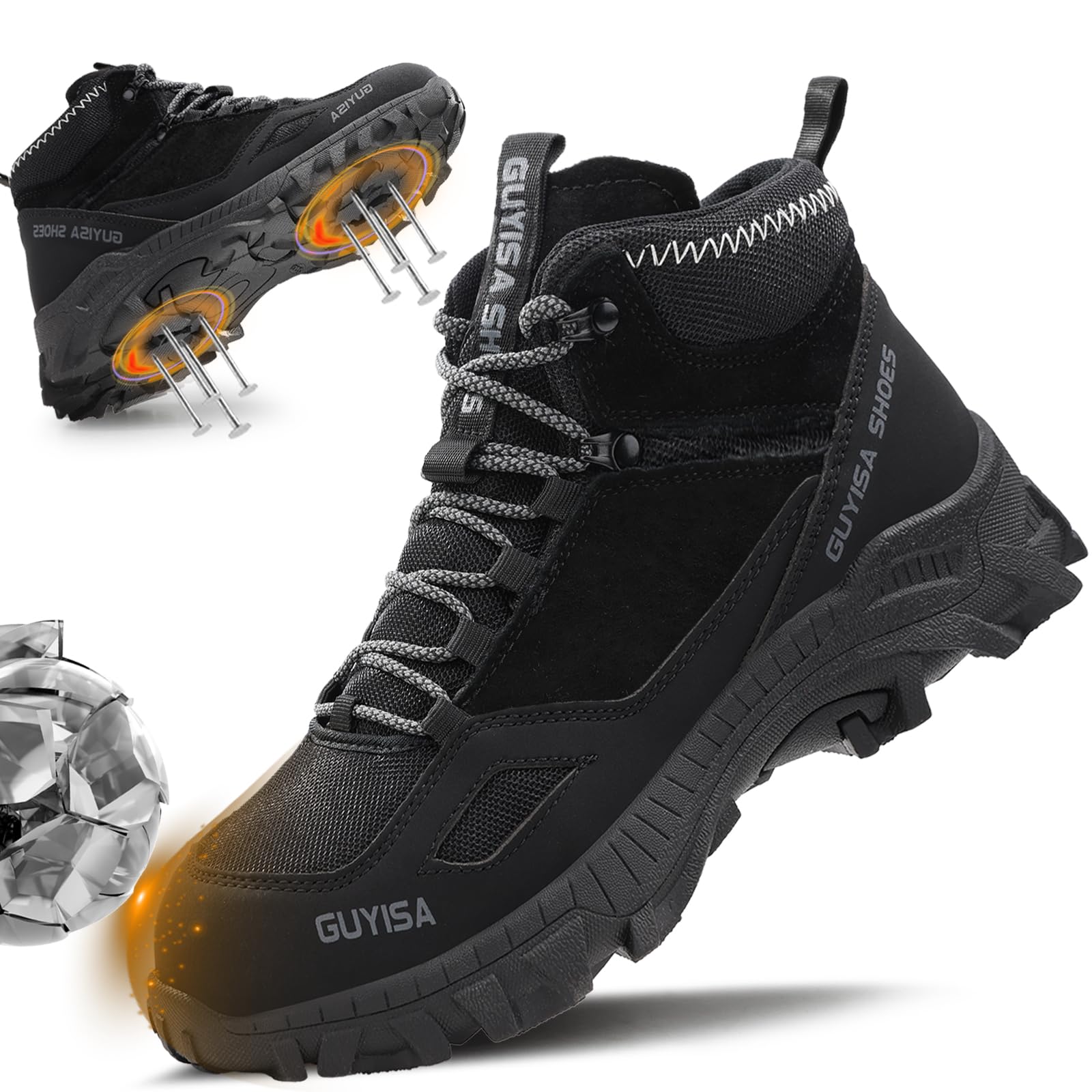 GUSAYEX Steel Toe Safety Work Boots