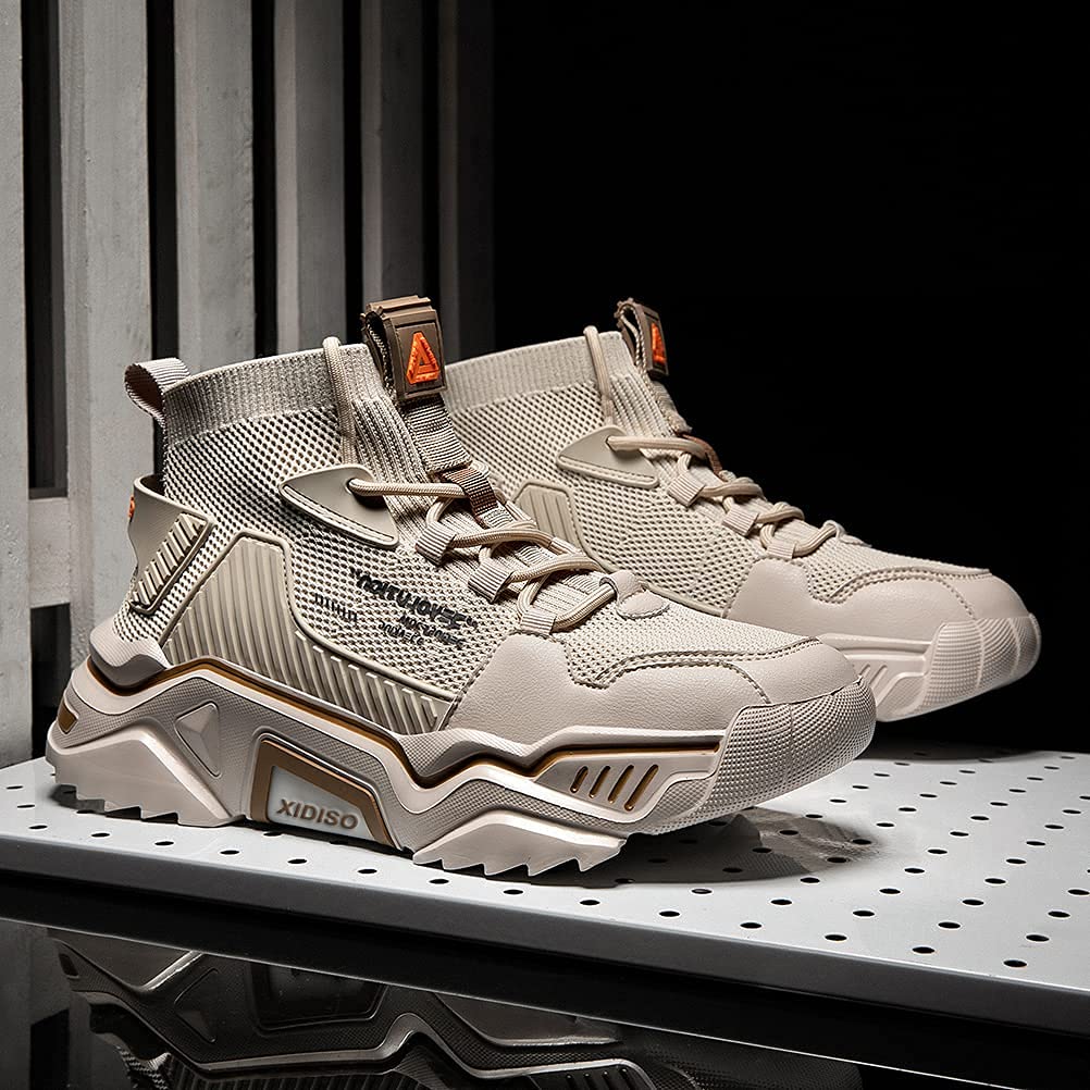 SANNAX Men's High Top Mesh Sneakers