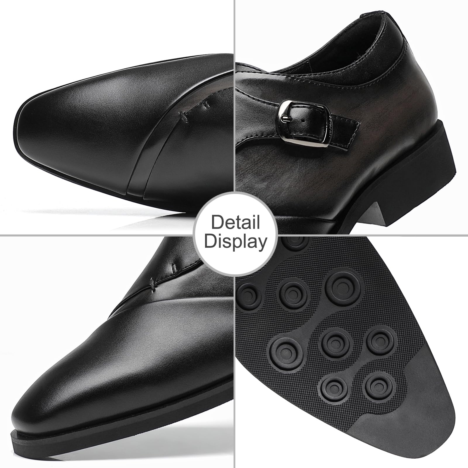 SANNAX Men's Monk Strap Dress Shoes