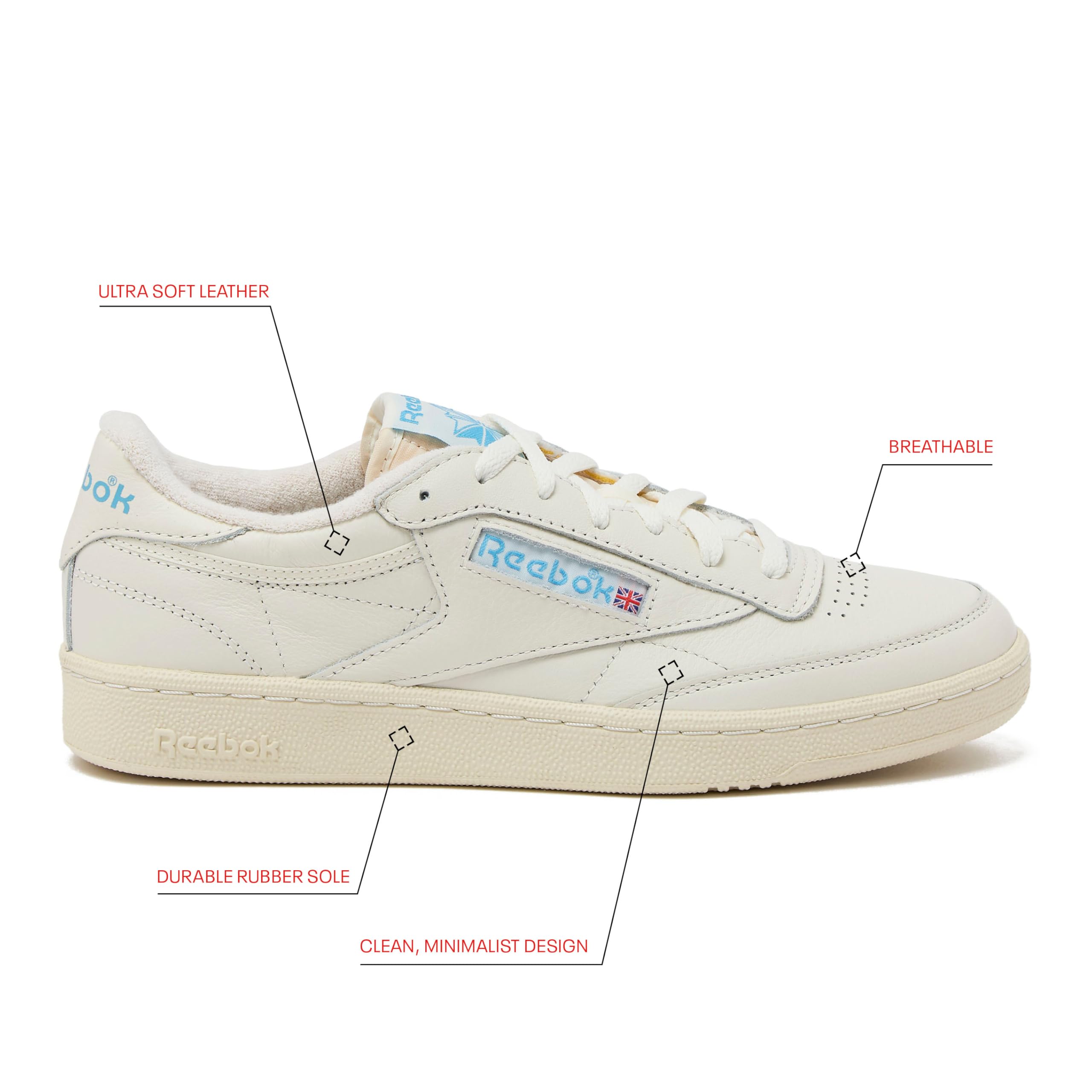 Reebok Mens Club C 85 Vintage Tennis Sneakers for Men