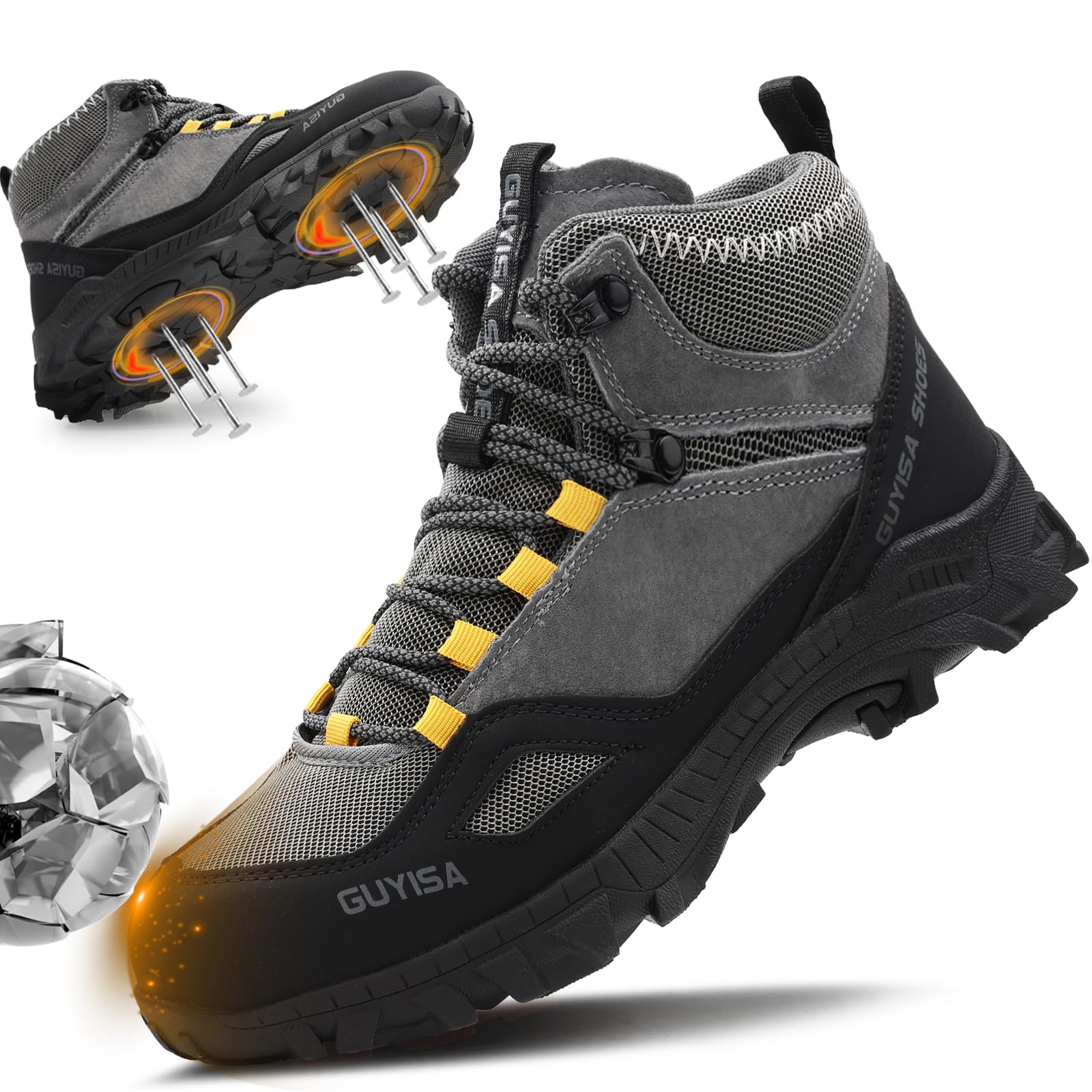 GUSAYEX Steel Toe Safety Work Boots