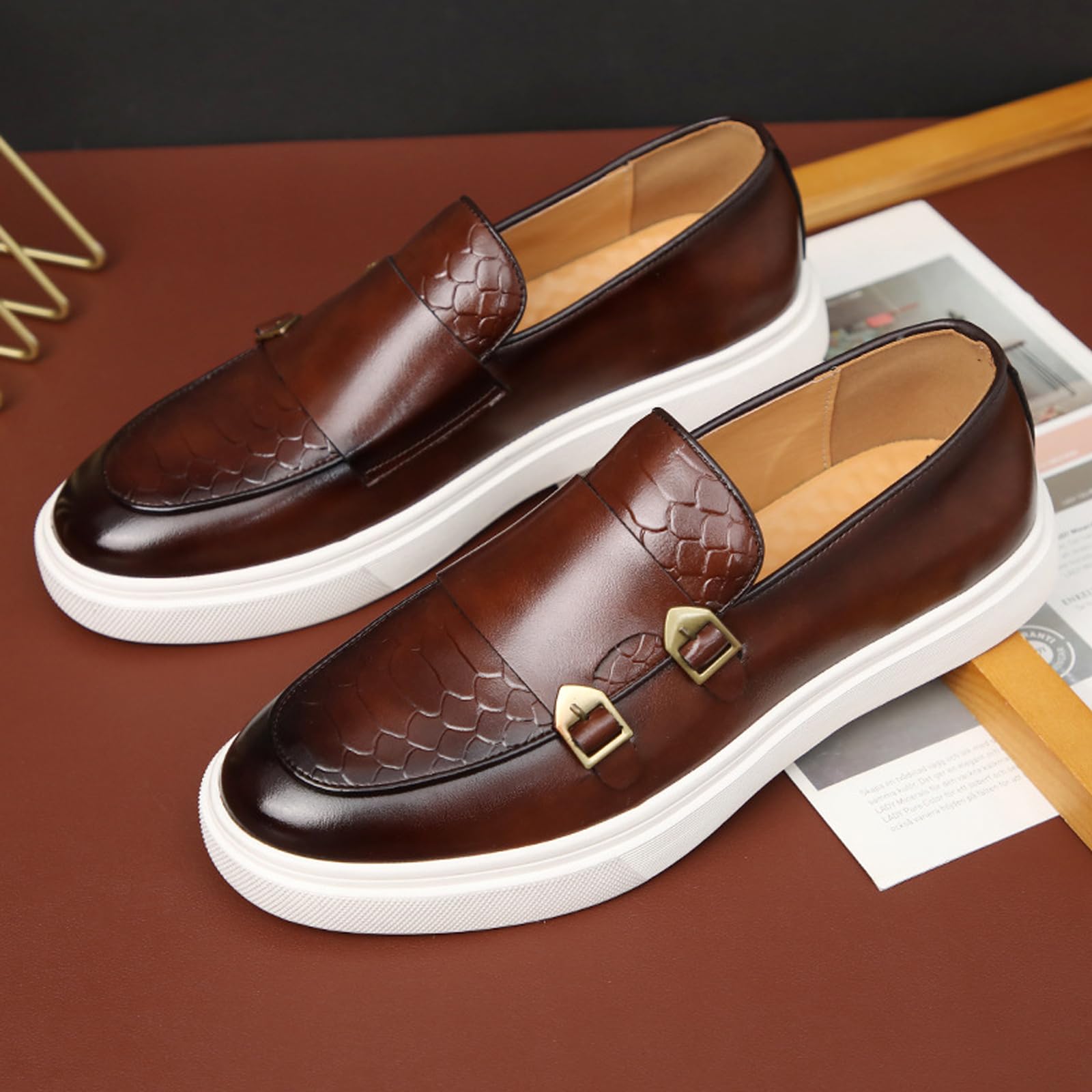 Men's Double Monk Strap Dress Sneakers