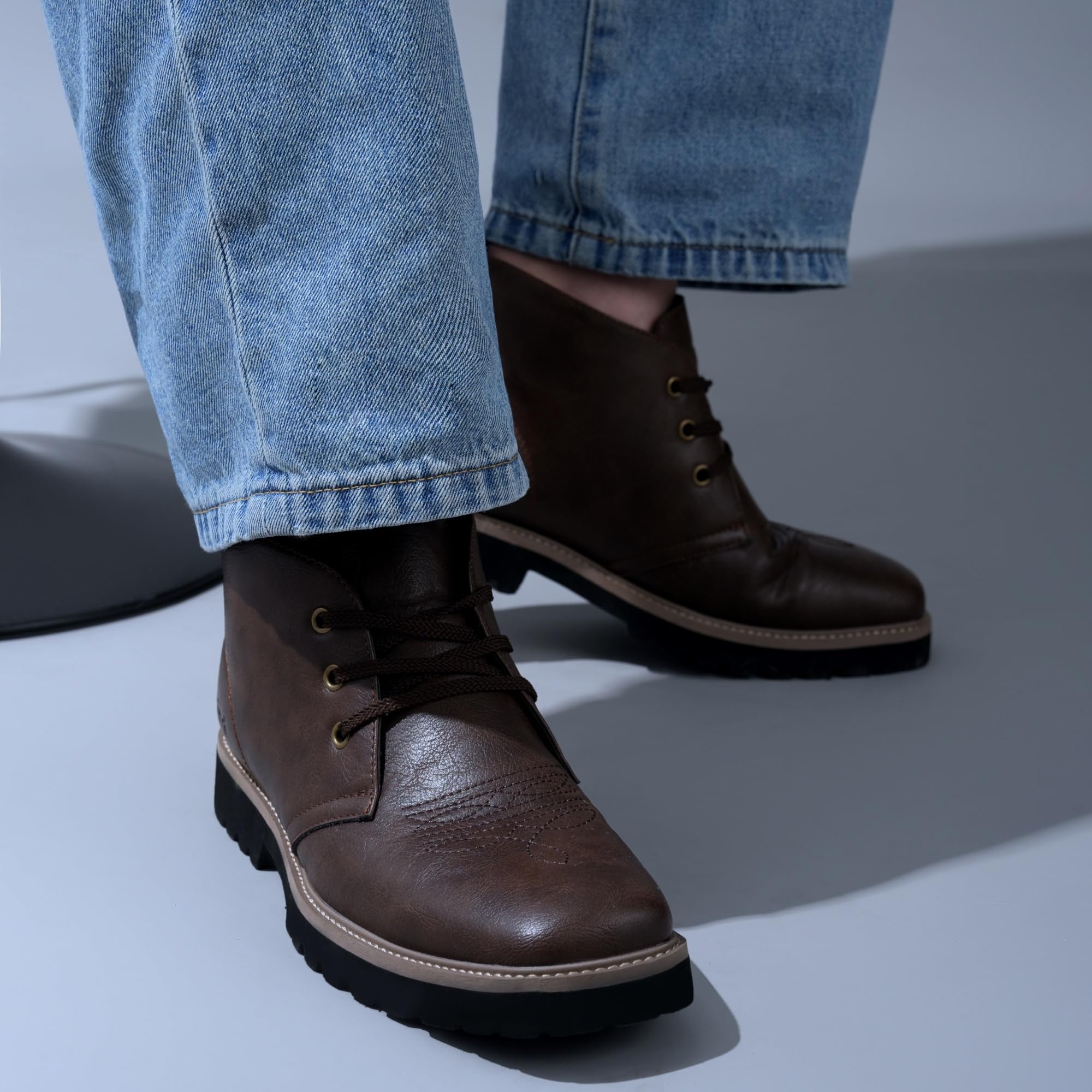 WINBIRD Men's Square Toe Chukka Boots