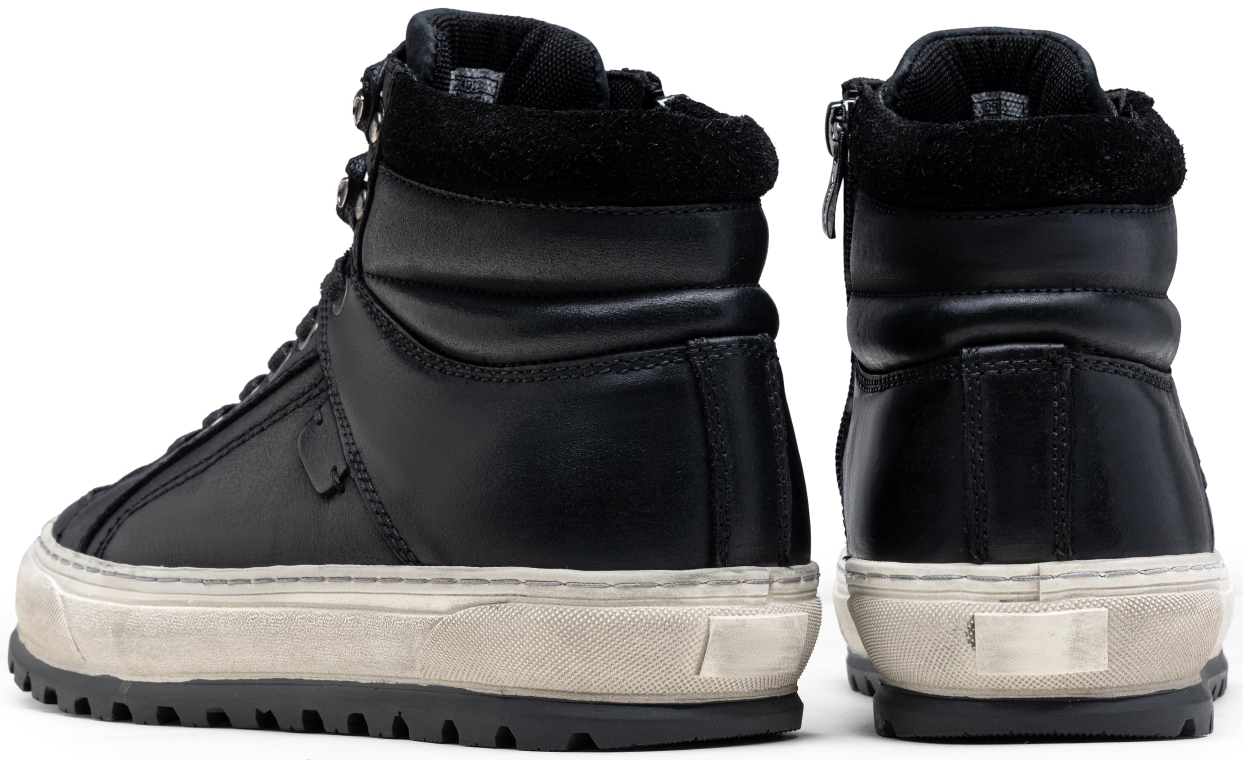 Jousen Men's Leather High Top Sneakers