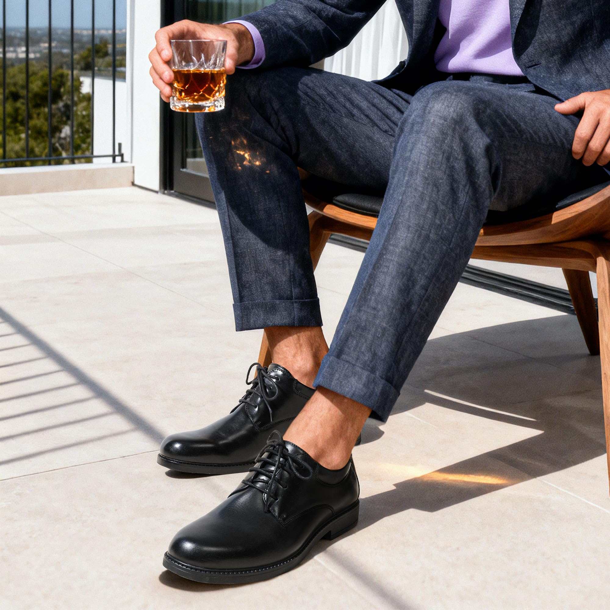 Bruno Marc Men's Leather Derby Shoes