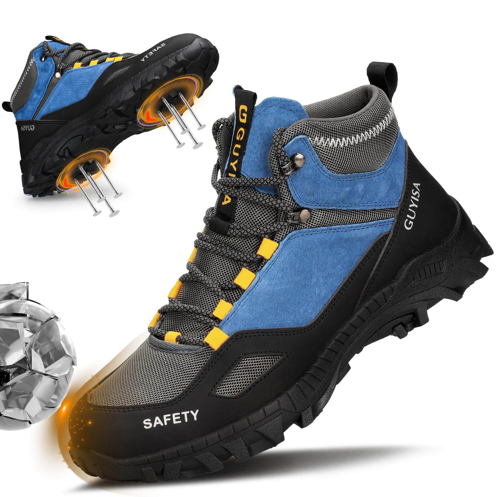 GUSAYEX Steel Toe Safety Work Boots