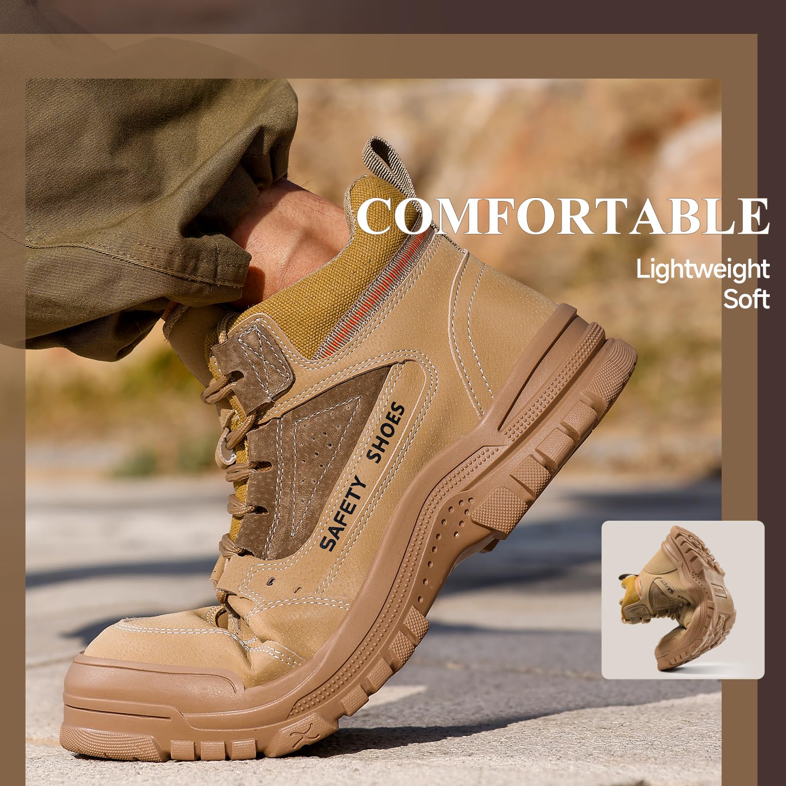 GUSAYEX Steel Toe Safety Work Boots